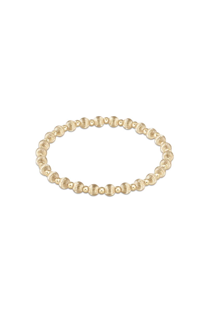 Dignity Grateful Pattern 5mm  Bead Bracelet - Gold