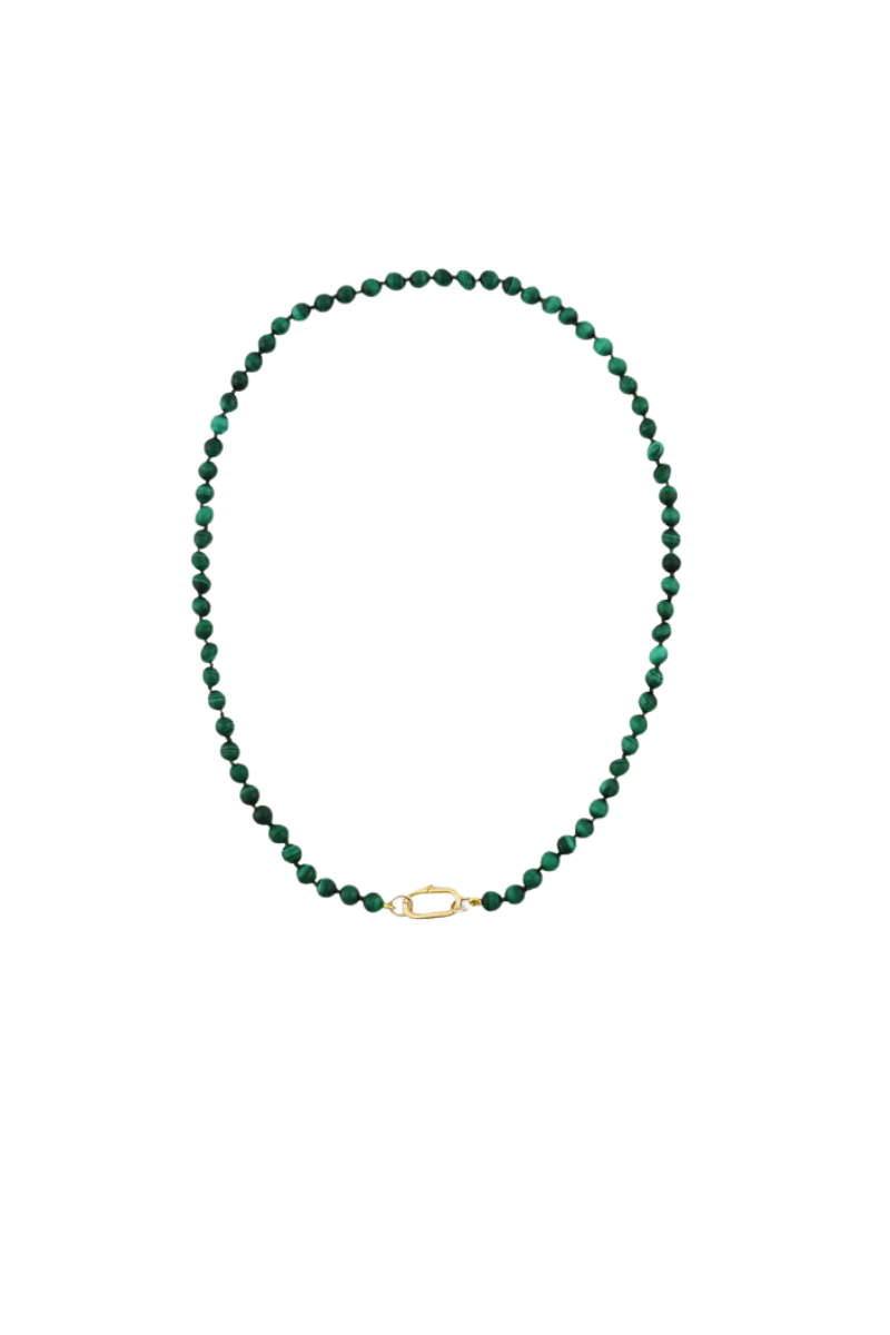Malachite Knotted Gemstone Strand
