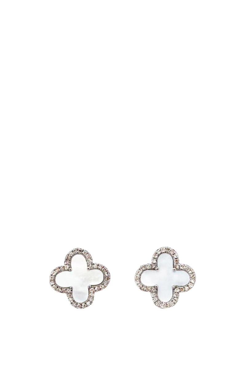 Mother of Pearl Clover Studs VE340