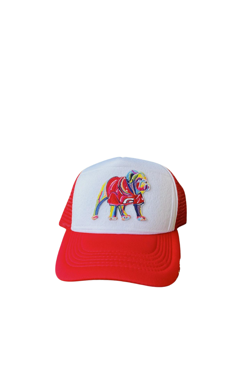 Red Embroidered Patch Dawg Trucker Hat