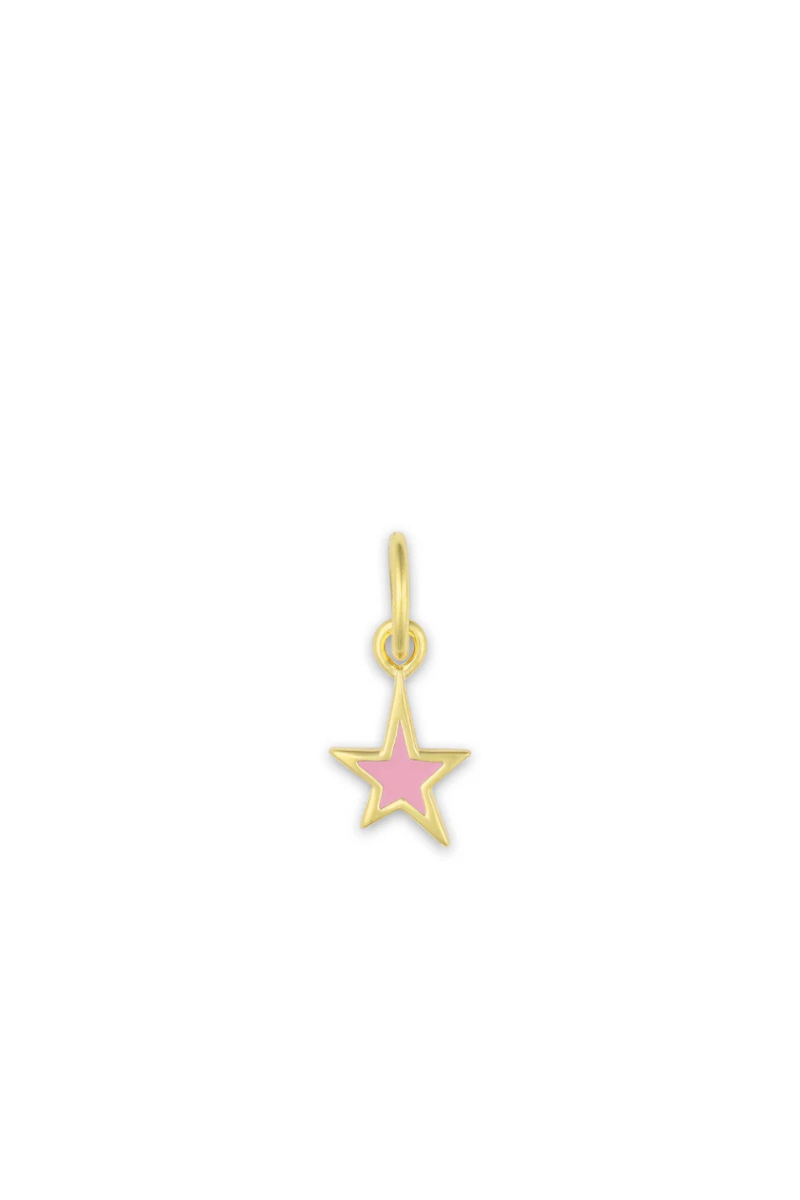 Hart - Mini Pink Enamel Star Charm