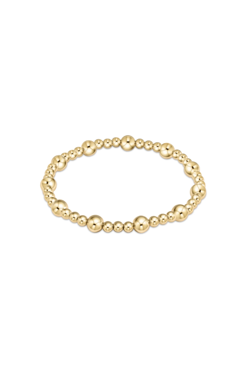 Classic Sincerity Pattern 6mm  Bead Bracelet - Gold