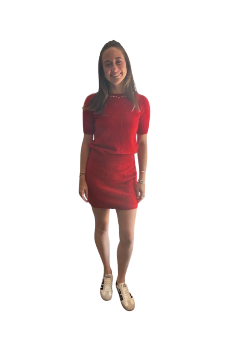 Brushed Cashmere Short Sleeve Sweater w/Pearl