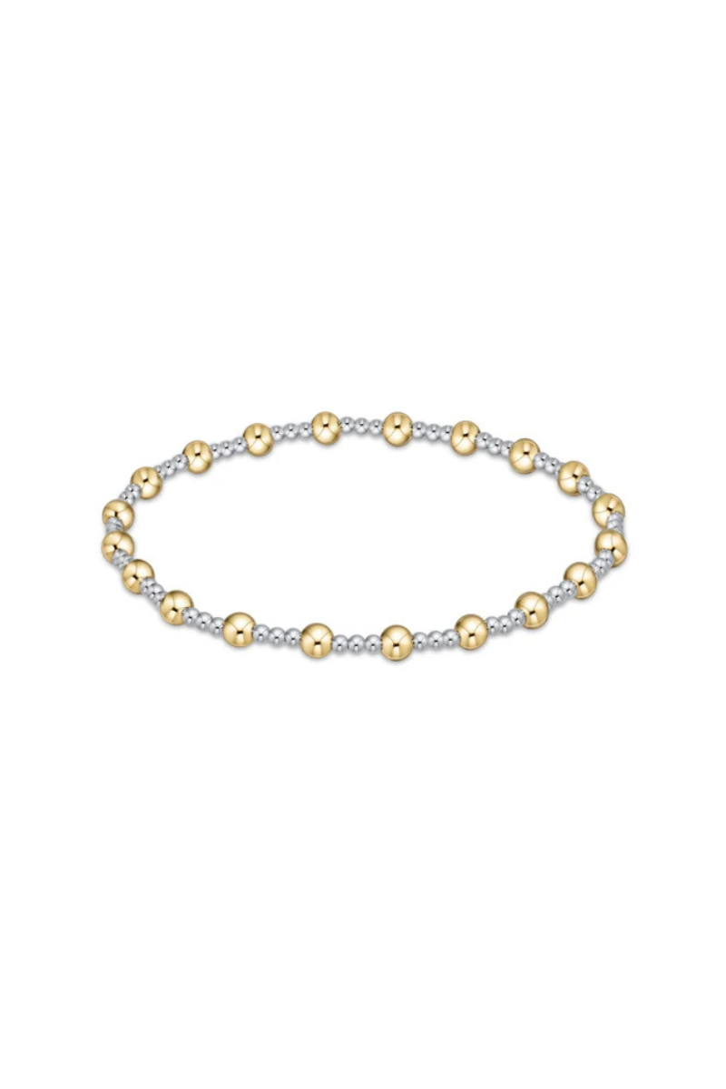 EXTENDS Classic Sincerity Pattern 4mm Bead Bracelet - Mixed Metal