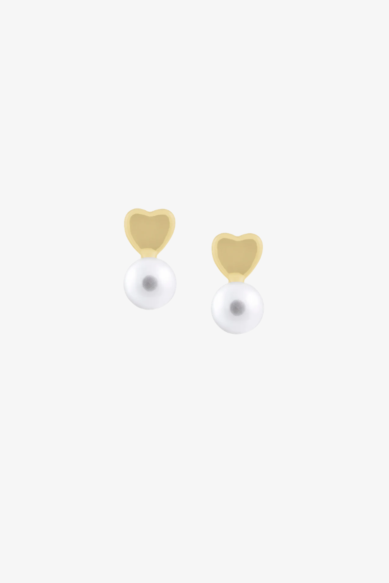 Pearly Heart Studs