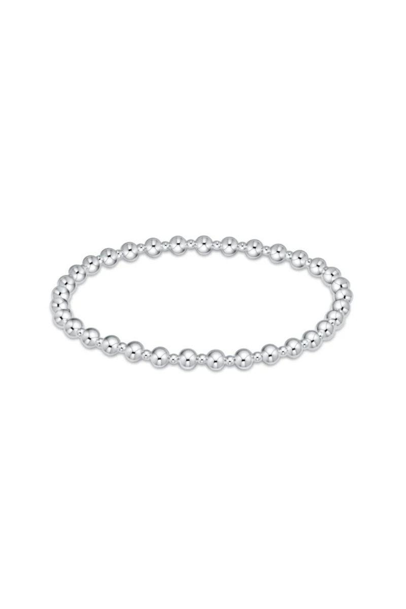 EXTENDS Classic Grateful Pattern 4mm Bead Bracelet - Sterling