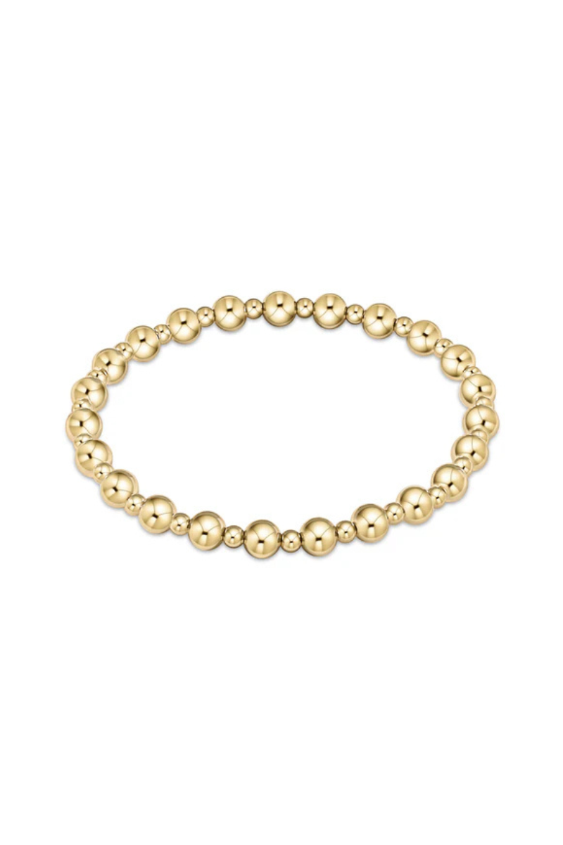 EXTENDS Classic Grateful Pattern 5mm Bead Bracelet - Gold