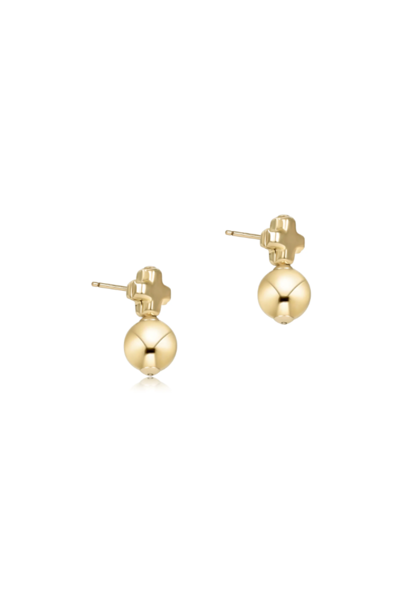 Signature Cross Small Gold Stud - Classic Gold