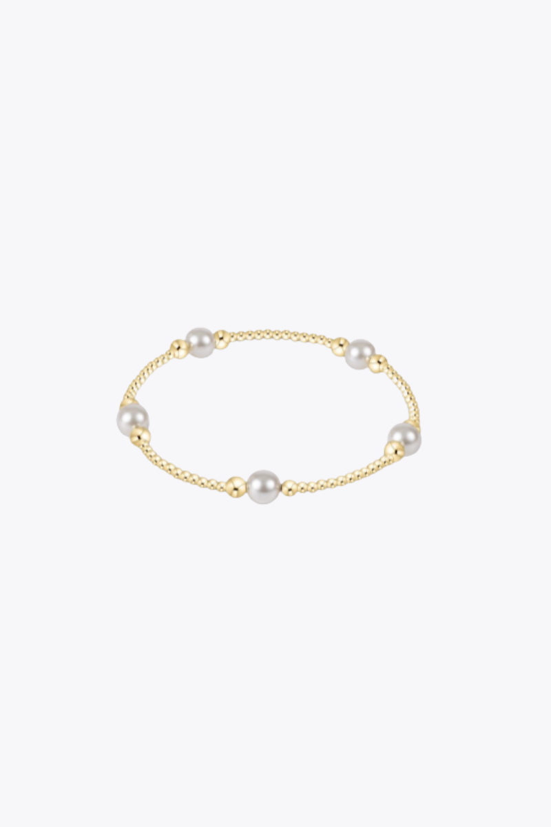 Purpose Pearl 6mm Bead Bracelet - Gold