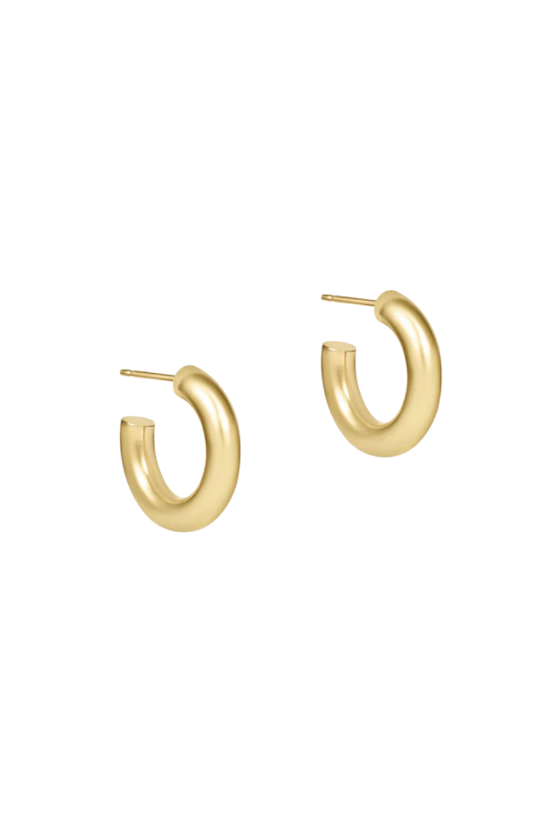 Round Gold 0.5" Post Hoop - 4mm - Smooth