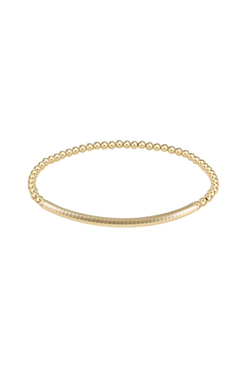 Classic Gold 3mm Bead Bracelet - Bliss Bar Textured