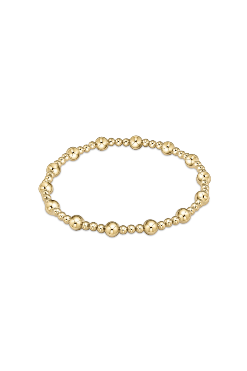 Classic Sincerity Pattern 5mm Bead Bracelet - Gold