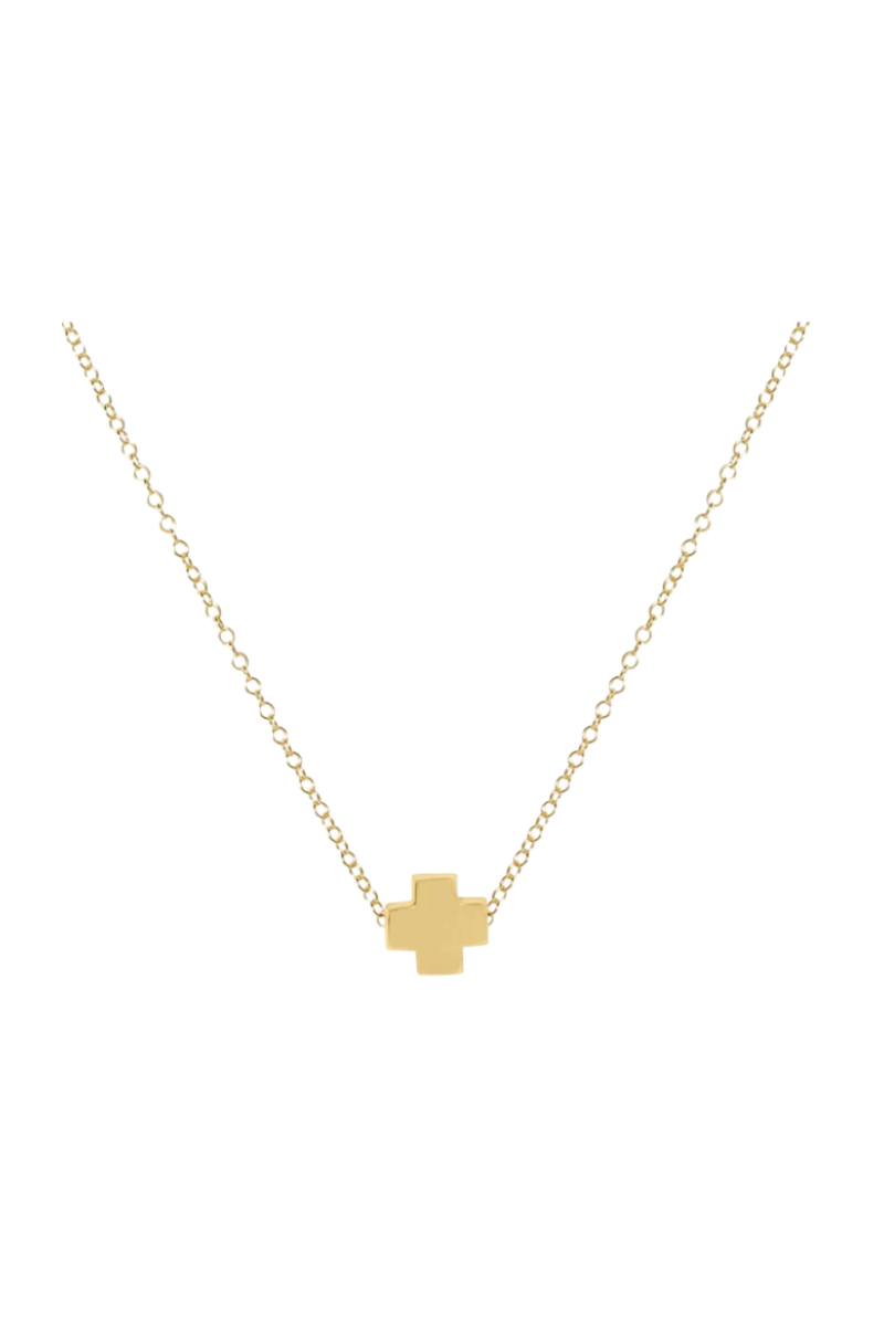 16" Necklace Gold - Signature Cross Gold