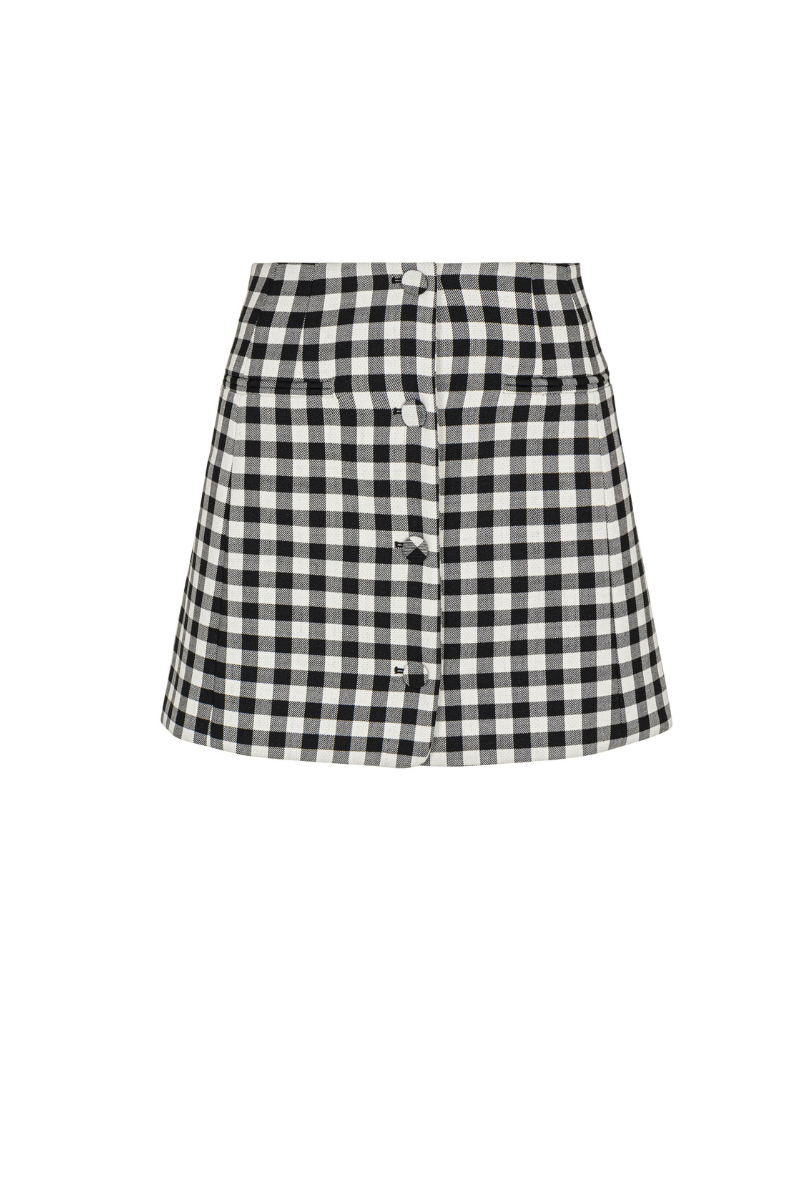 Phillipa Check Button Front Skirt