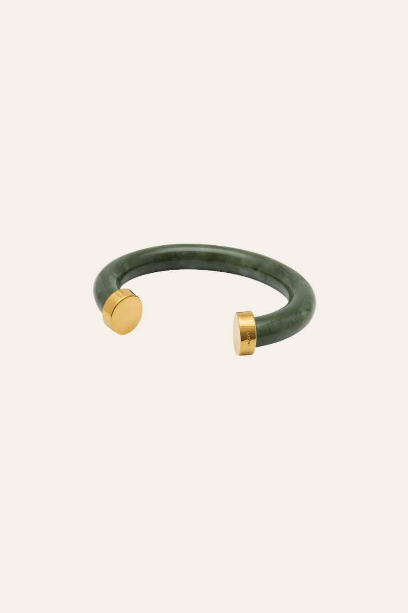 Jade Resin and Gold Bangle