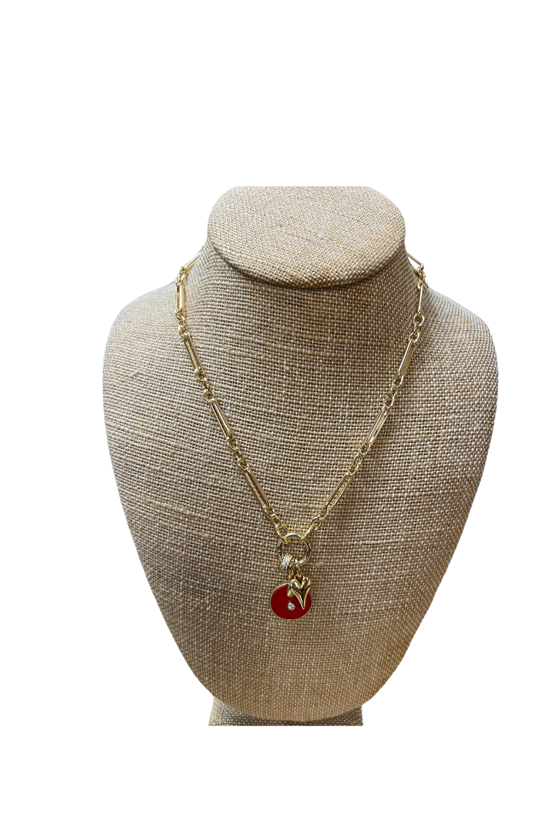 Gold Filled Thinner Chain-Type 3 w/Red Diamond Charm