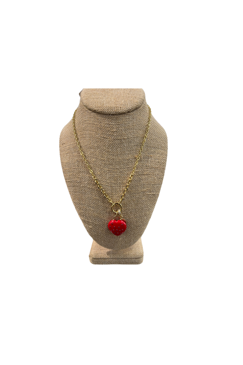 Gold Filled Mixed Chunky Chain-Type 2 w/Red Coral Stone