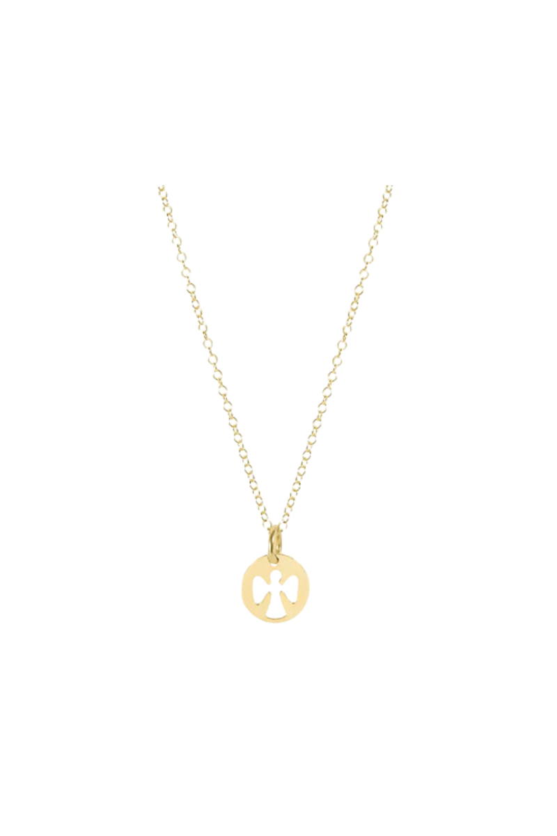 egirl 14" Necklace Gold - Guardian Angel Small Gold Disc