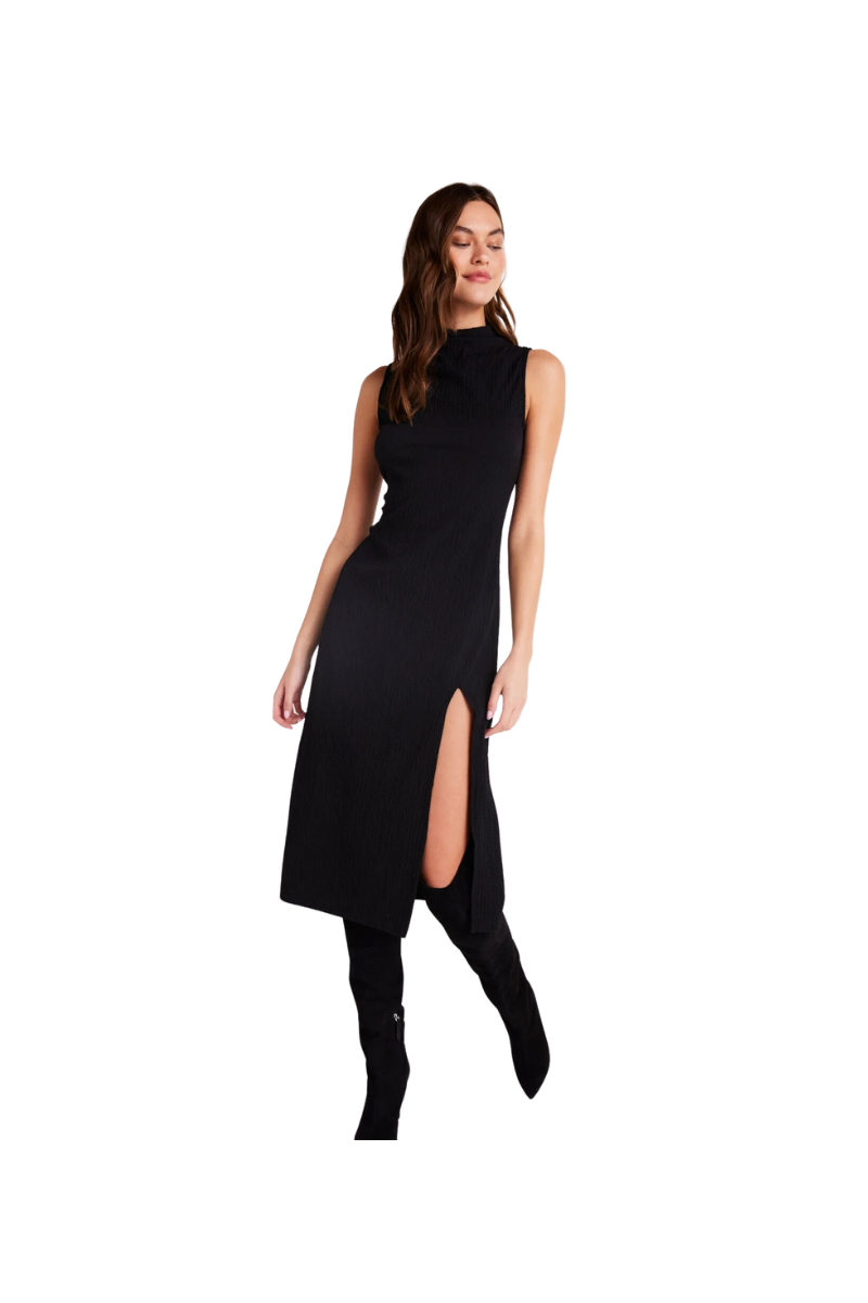 Mock Neck Midi Dress