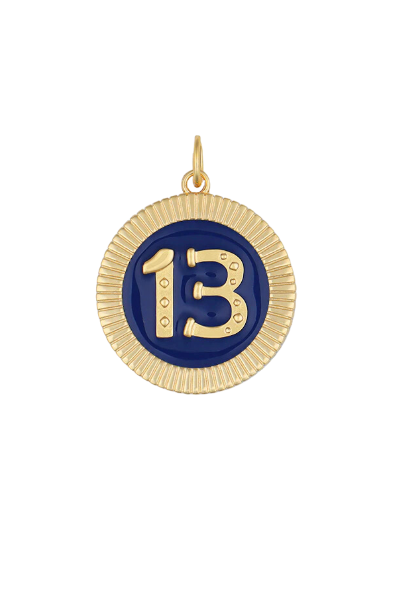 Lucky 13 Navy Poker Chip Charm