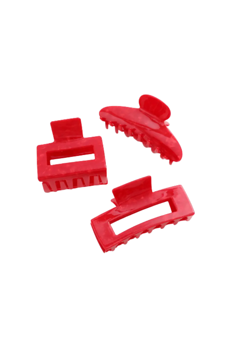 Cherry Red Claw Clip Square Mini