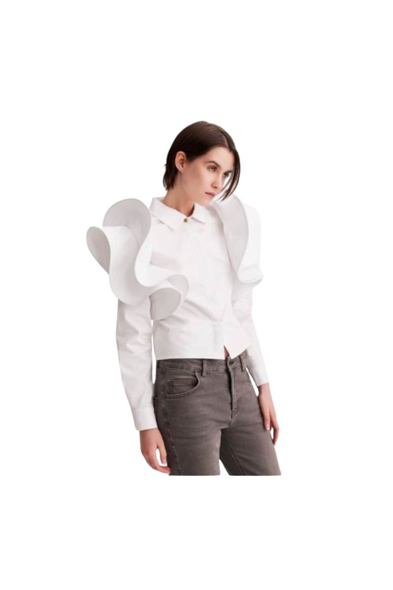 Thallo Ruffle Shoulder Shirt