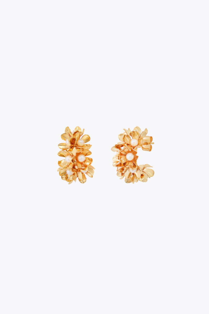 Pearl Floral Hoops