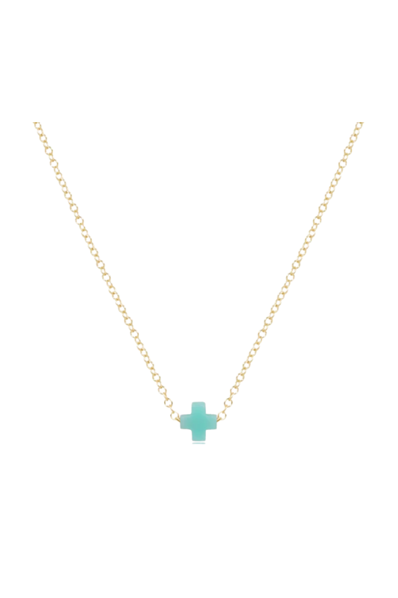 16" Necklace Gold - Signature Cross Small Mint