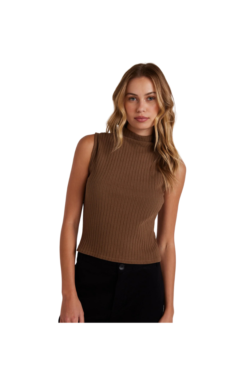 Sleeveless Mock Neck Top