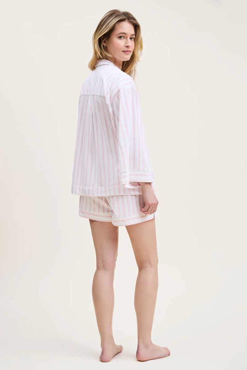 The Olivia Pima Short Set in Pink Stripe