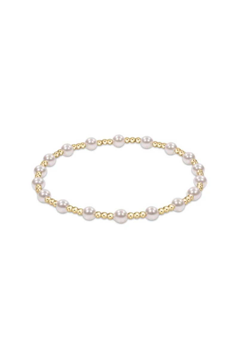 egirl Classic Sincerity Pattern 4mm Bead Bracelet - Pearl