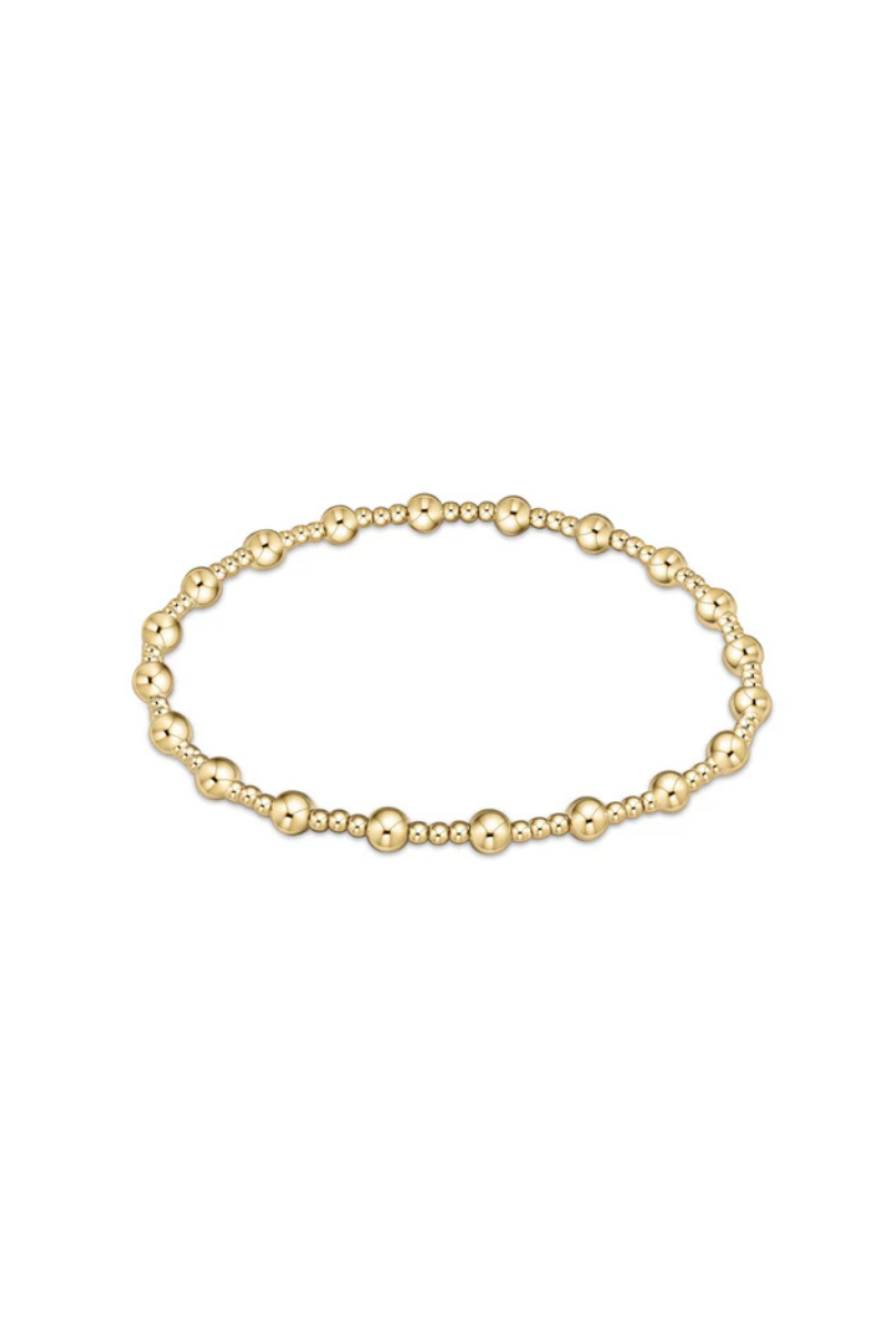 egirl Classic Sincerity Pattern 4mm Bead Bracelet - Gold