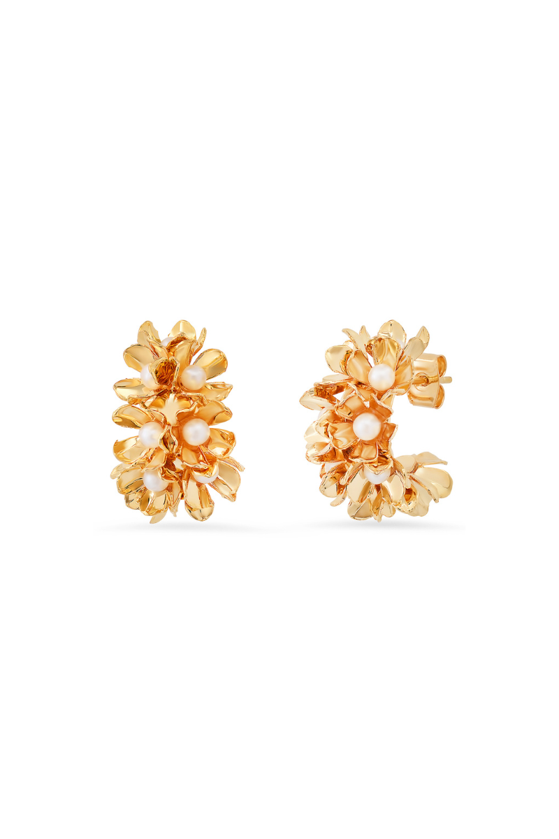 Pearl Floral Hoops