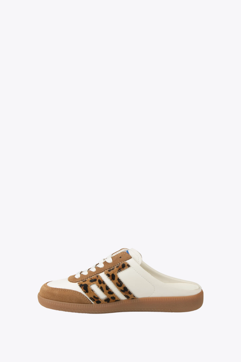 Back 70 Streetwear Easter in White Leopard Backless Sneakers