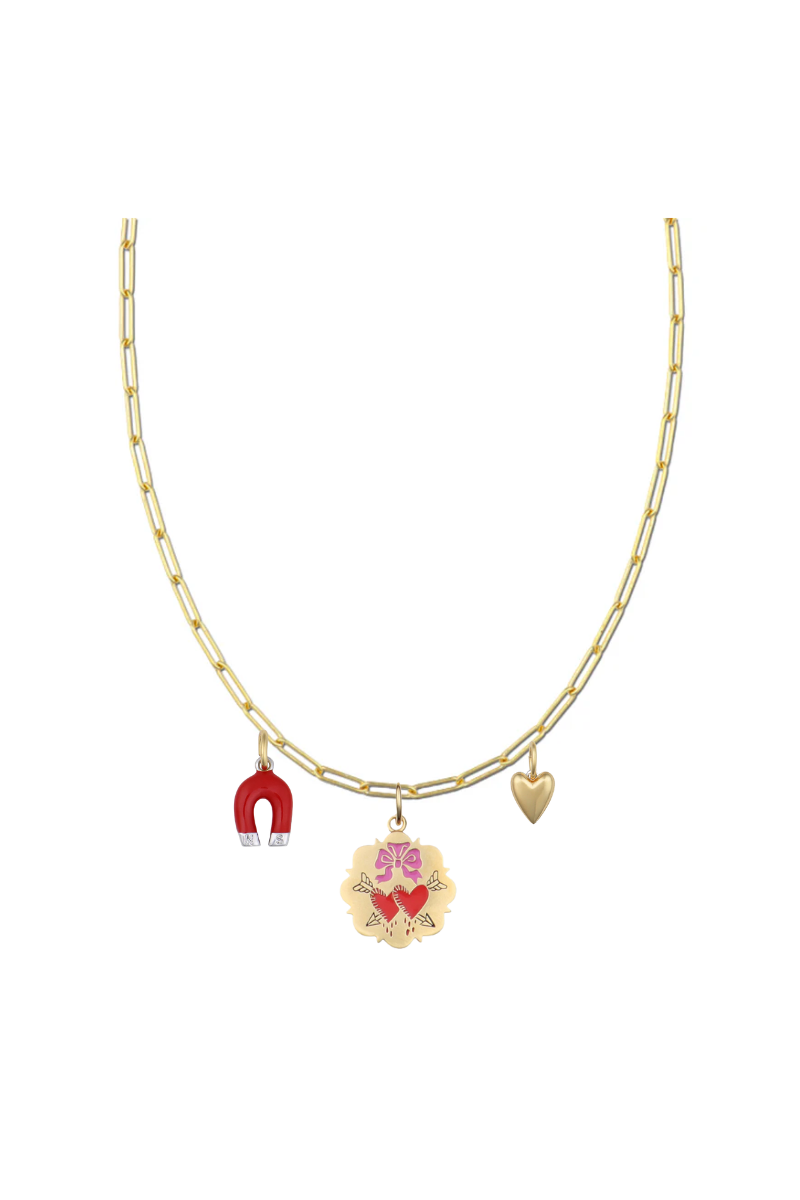 18" Gold-Filled Necklace w/Magnet, Heart Beats