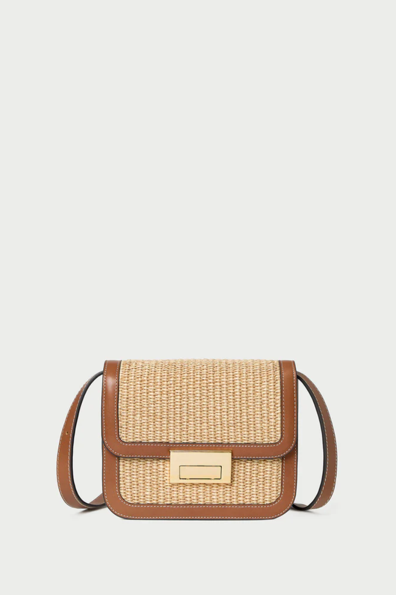 Heery Loeffler Randall Desi Natural/Cacao Straw Crossbody | Heery's