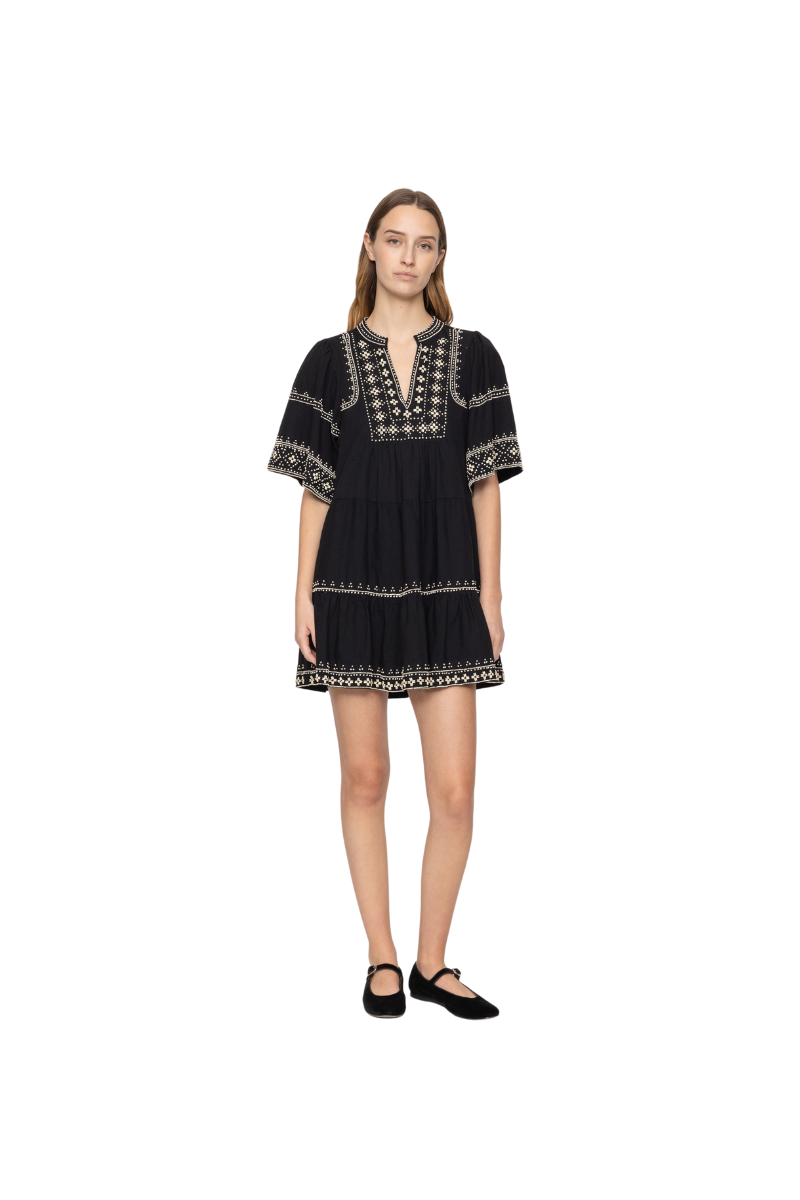 Millie Embroidery Short Sleeve Tunic Dress