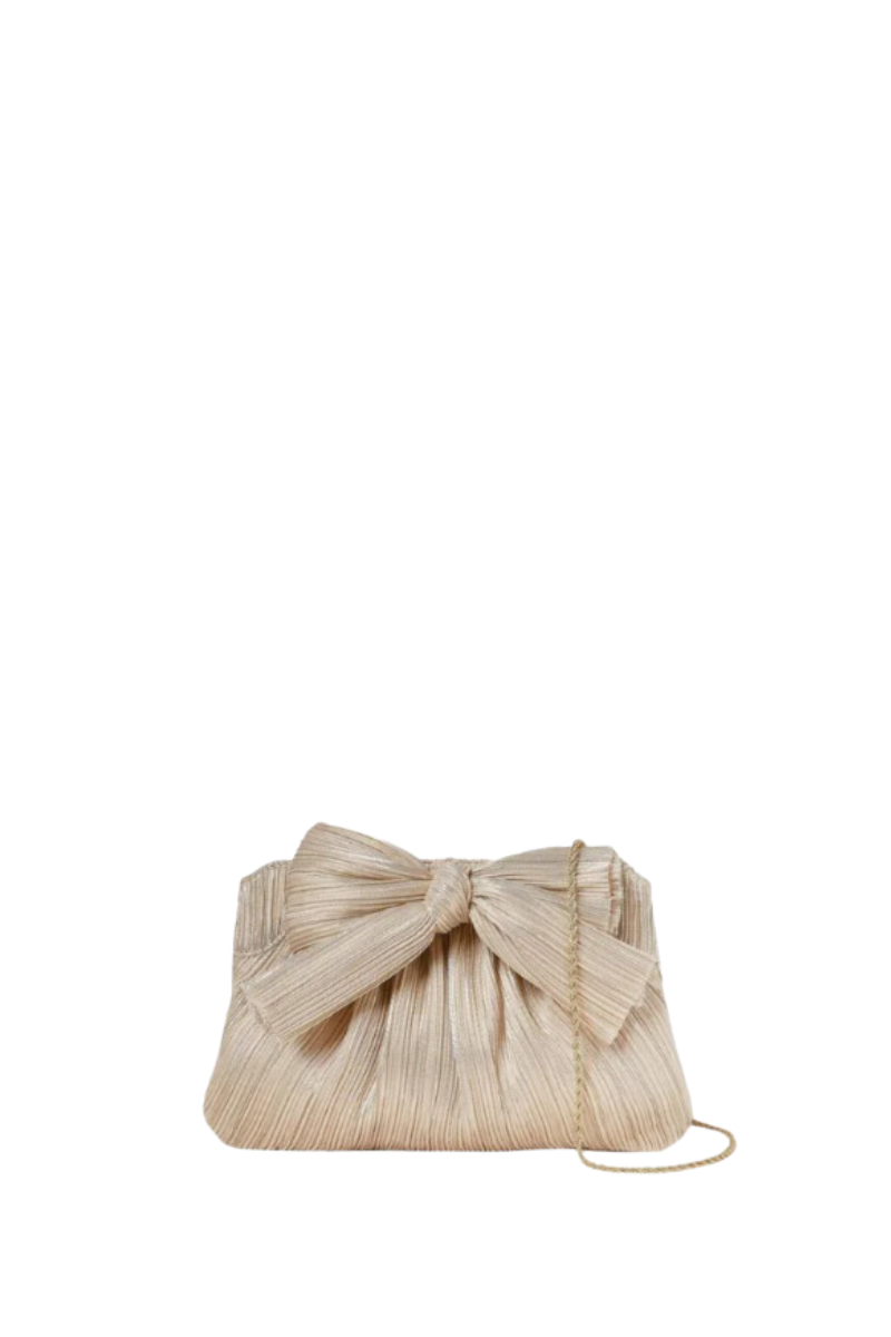 Rayne Pleated Frame Clutch w/Bow