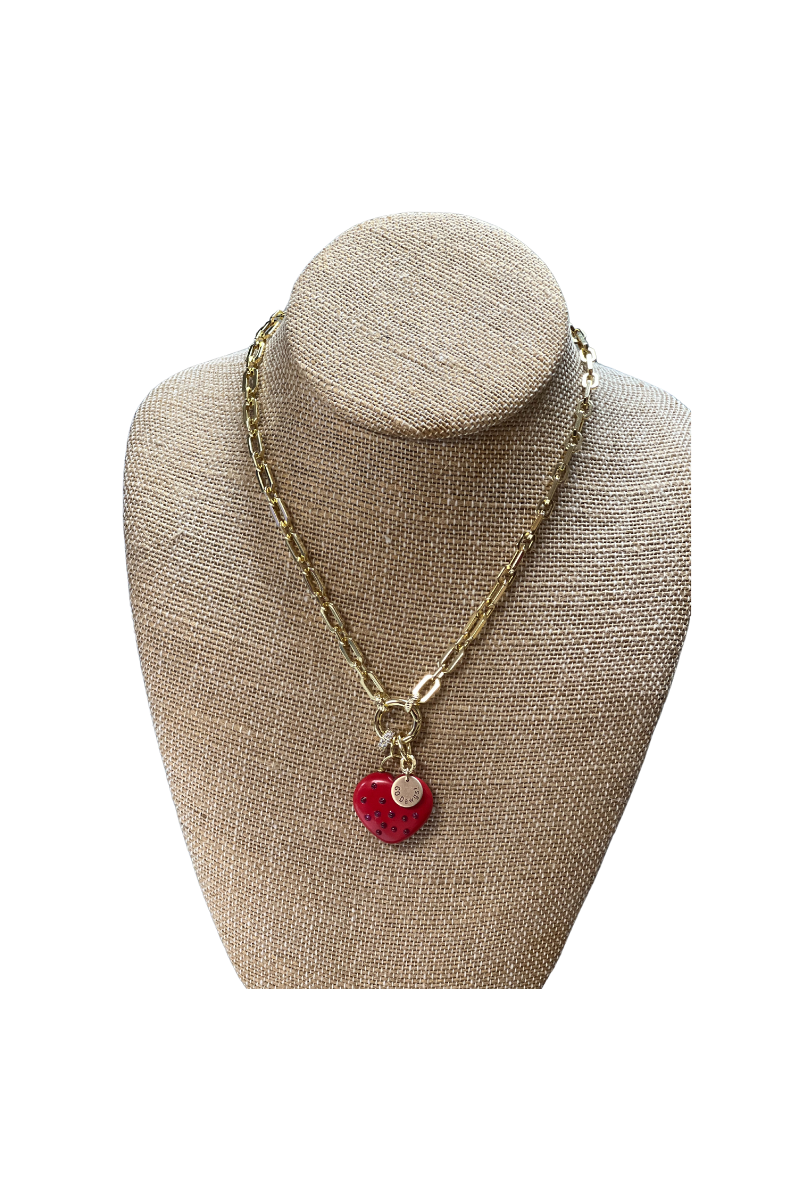 Gold Filled Mixed Thiner Chain-Type 2 w/Red Coral Stone