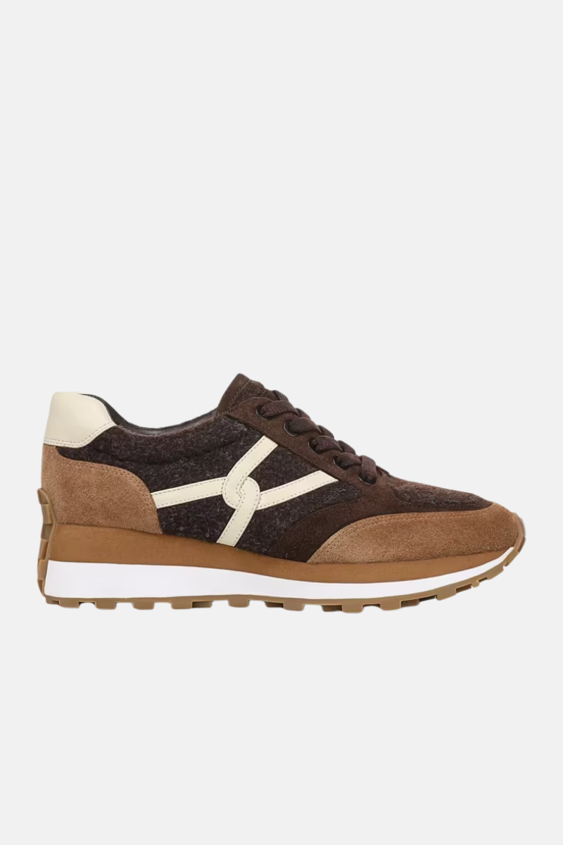 Valentina Felt Mixed Leather Retro Sneakers
