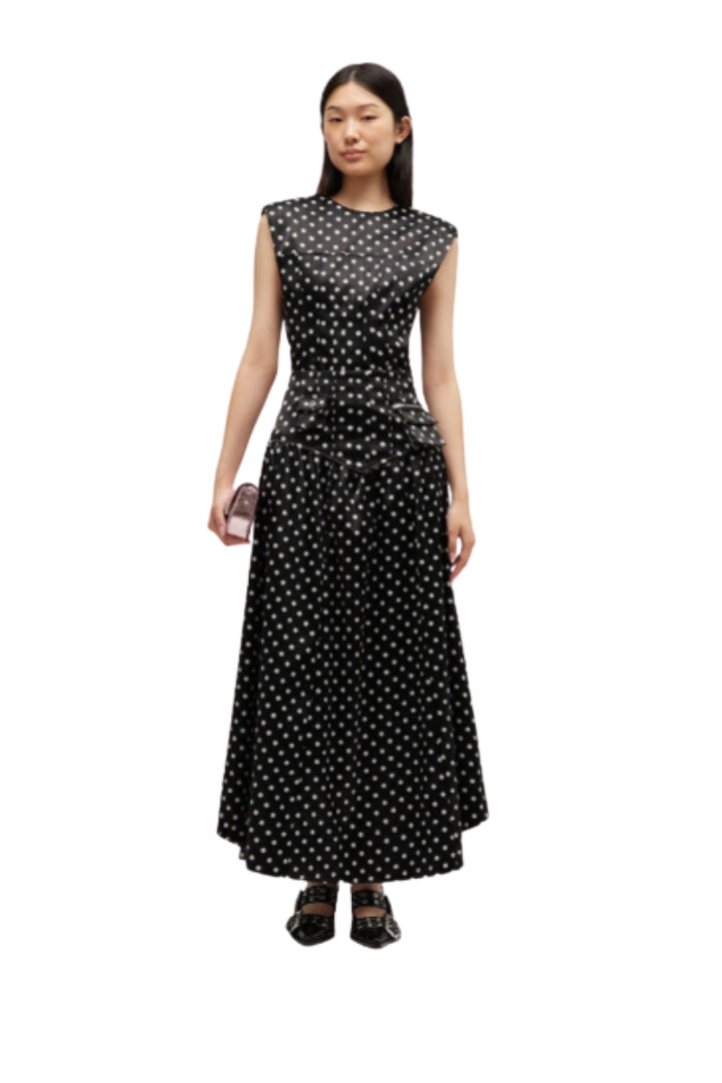 Printed Double Satin Corset Skirt