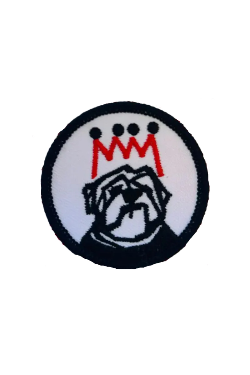 Round Bulldog Embroidered Iron on Patch