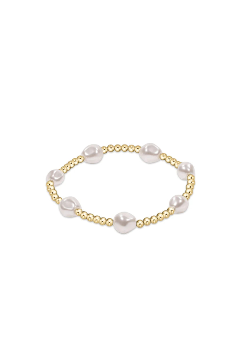 Admire Gold 3mm Bead Bracelet Pearl