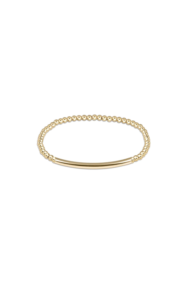 Classic Gold 3mm Bead Bracelet Bliss Bar Smooth