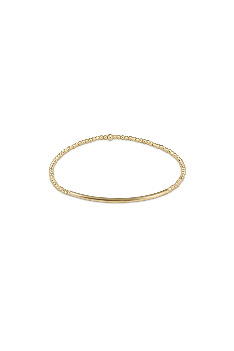 Bliss Bar Gold Pattern 2.5mm Bead Bracelet - Gold