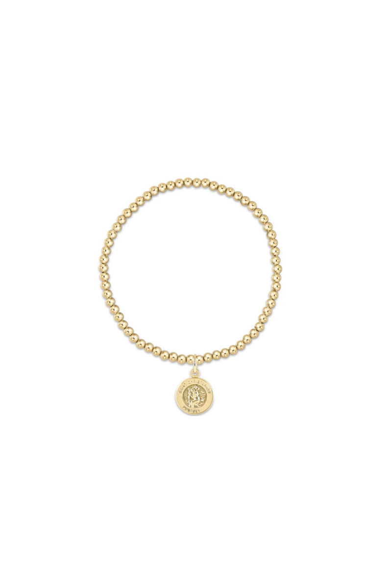 Classic Gold 3mm Bead Bracelet Protection Gold Disc