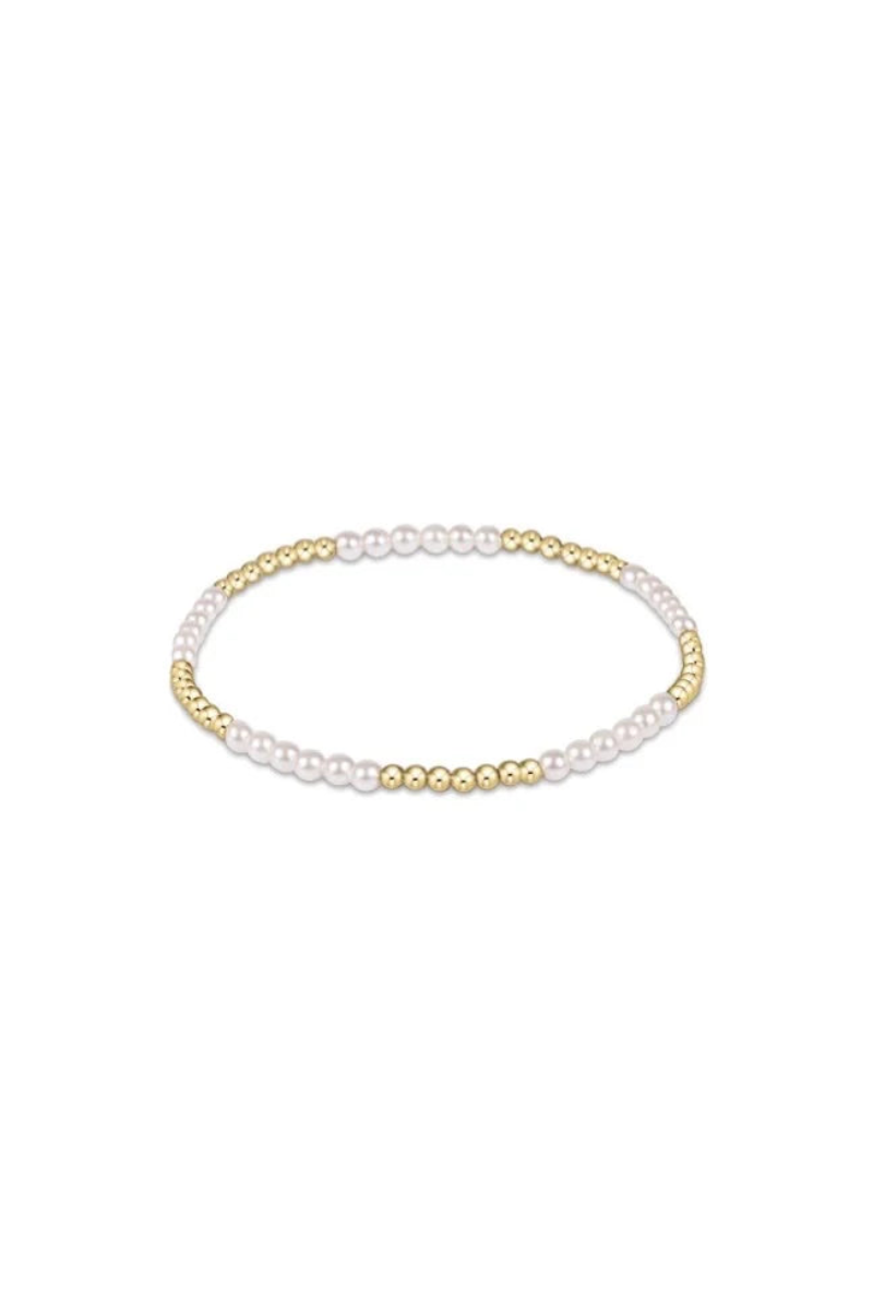 Classic Blissful Pattern 2.5mm Bead Bracelet - 3mm Pearl