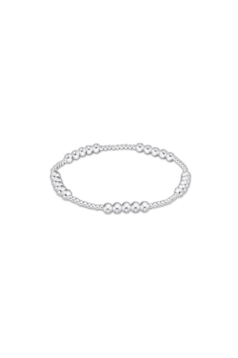 Classic Blissful Pattern 2mm Bead Bracelet - 4mm Sterling