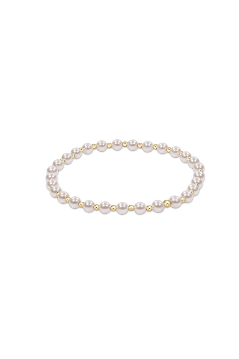 Classic Grateful Pattern 4mm Bead Bracelet Pearl