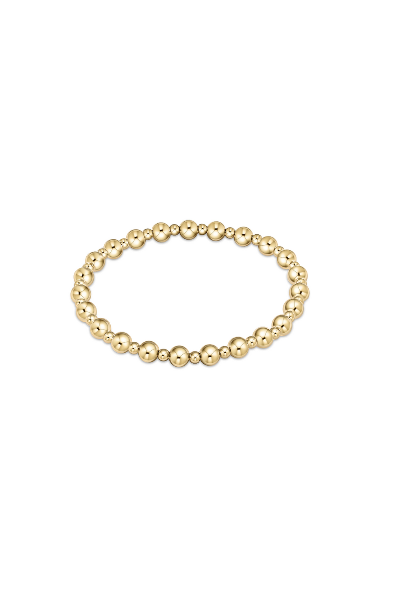 Classic Grateful Pattern 5mm Bead Bracelet - Gold